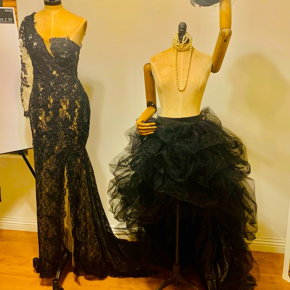 Black & Tan, Layered Lace Dress